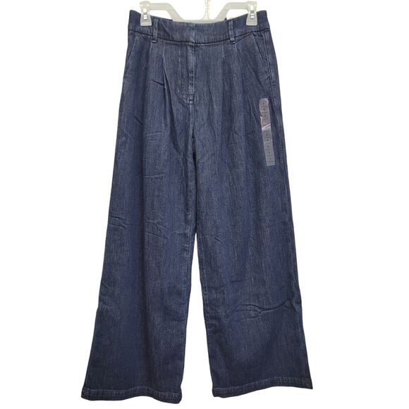 New NWT American Eagle Size 0 Regular Wide Leg Stretch Denim Jean Trousers - Picture 1 of 5